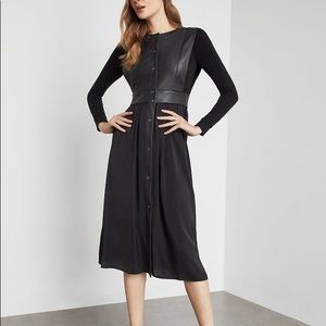 BCBGMaxAzria Faux-Leather Vest Dress